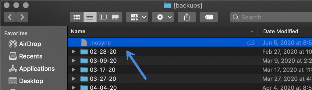 Mac .nosync file